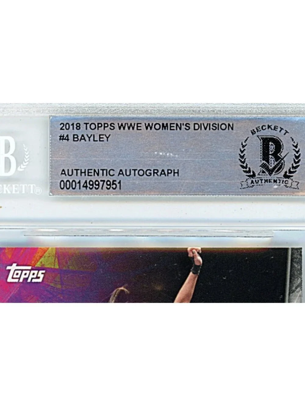 Bayley Signed 2018 Topps WWE Womens Division Wrestling Card Beckett Slabbed DIVA